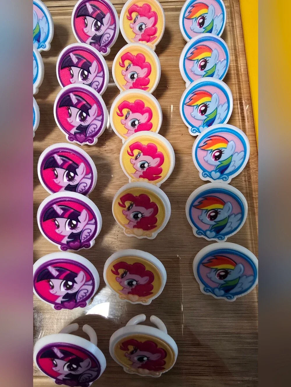 21 Pc My Little Pony Cake Cupcake Rings Charms Party